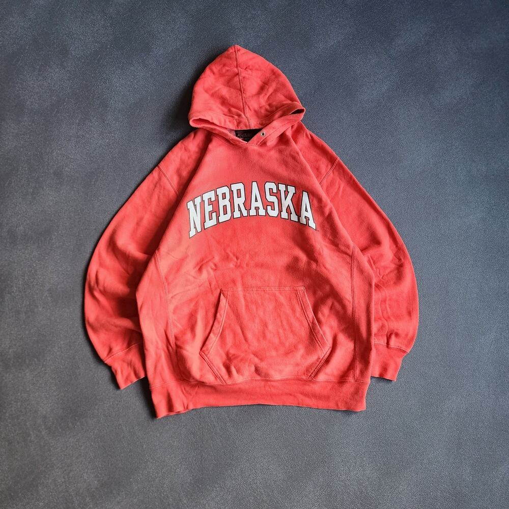 Vintage Nebraska Cornhuskers Red Pullover Hoodie Large
